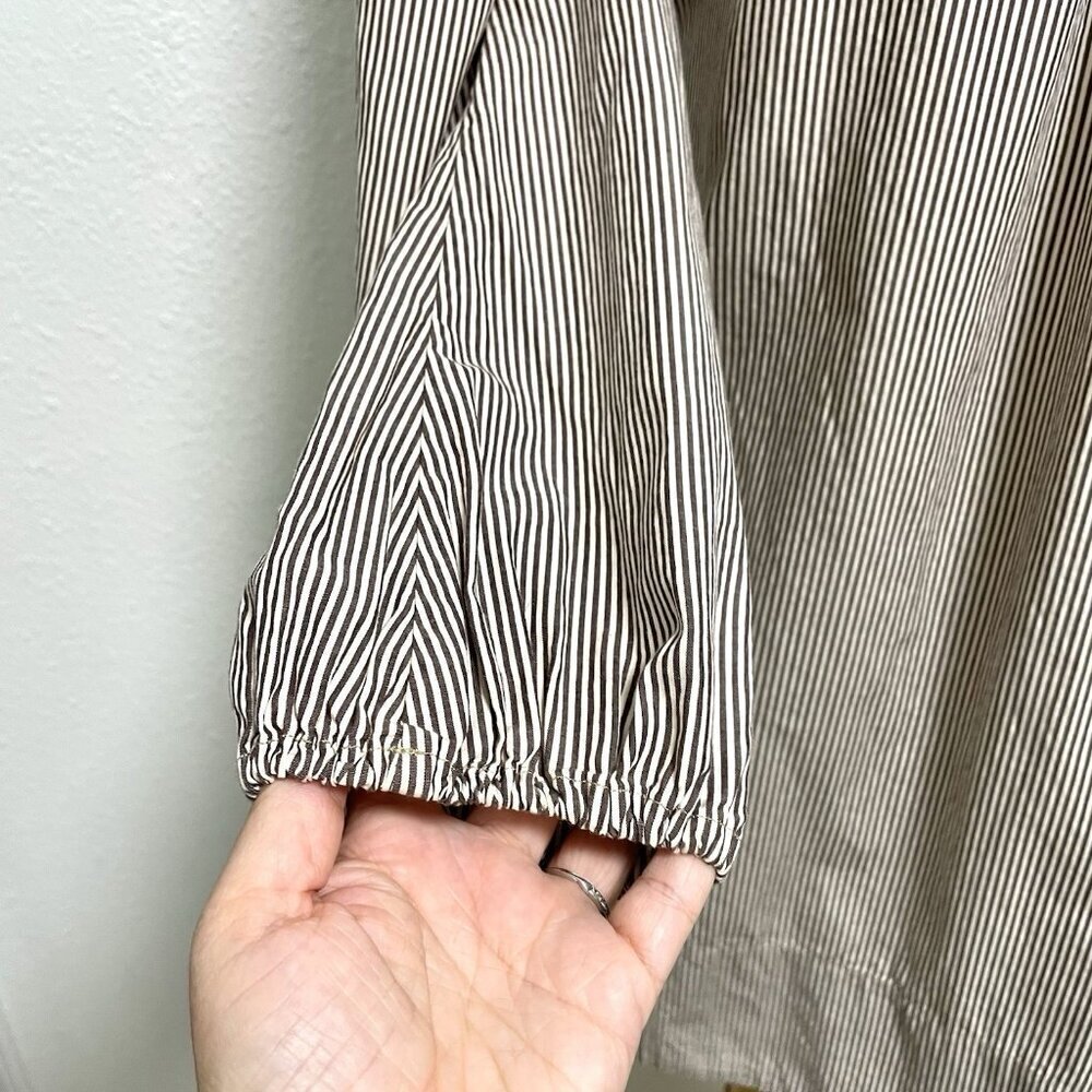 Erica Tanov Stripe Long Sleeve Popover Dress Modern Minimalist size 10/12 - Picture 7 of 9